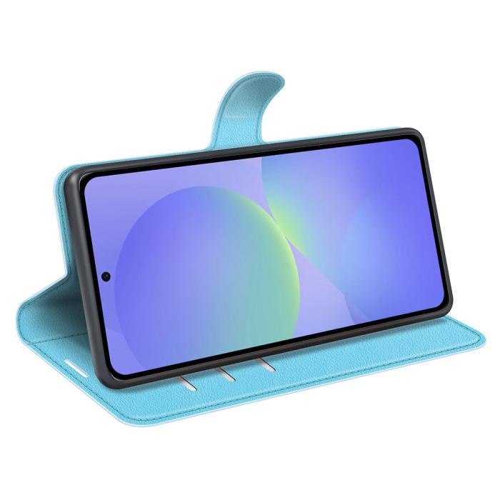 Bild 3, Samsung Galaxy A37 5G Fodral Litchi Läder Blå