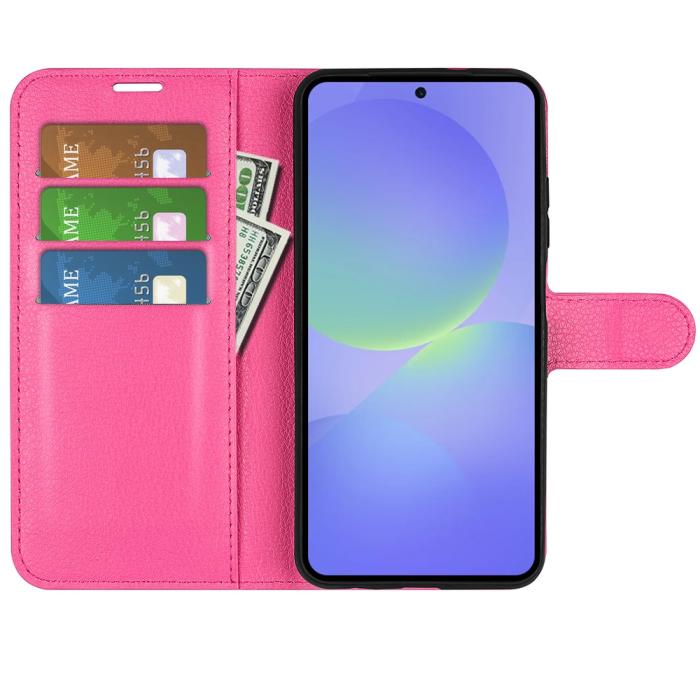 Bild 2, Samsung Galaxy A37 5G Fodral Litchi Läder Rosa