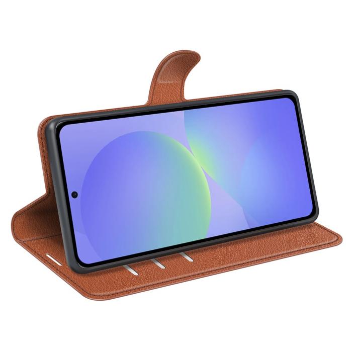 Bild 3, Samsung Galaxy A37 5G Fodral Litchi Läder Brun