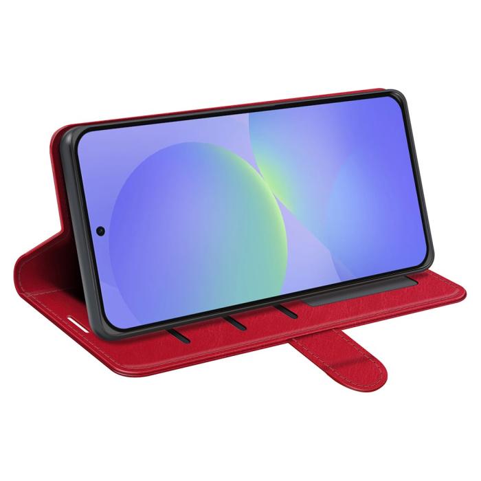 Bild 3, Samsung Galaxy A37 5G Fodral Crazy Horse Läder Röd