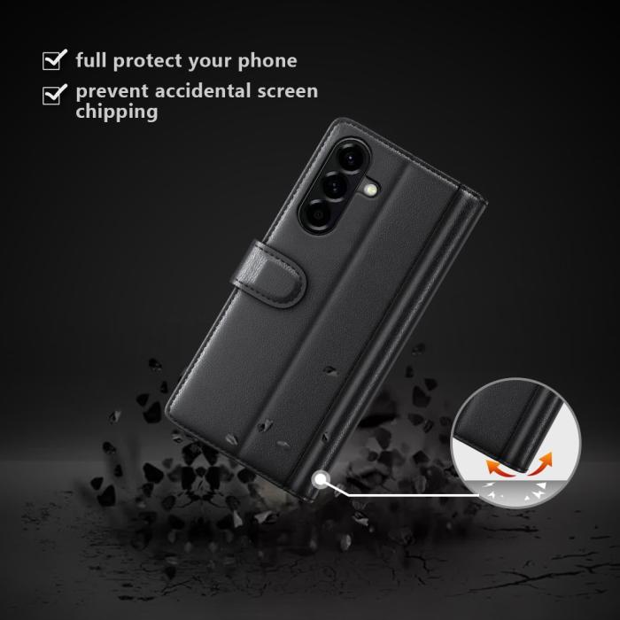 Bild 4, Samsung Galaxy A57 5G Fodral Premium Äkta Läder Svart