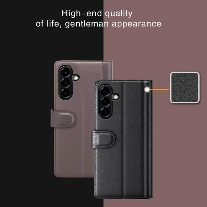 Bild 5, Samsung Galaxy A57 5G Fodral Premium Äkta Läder Svart