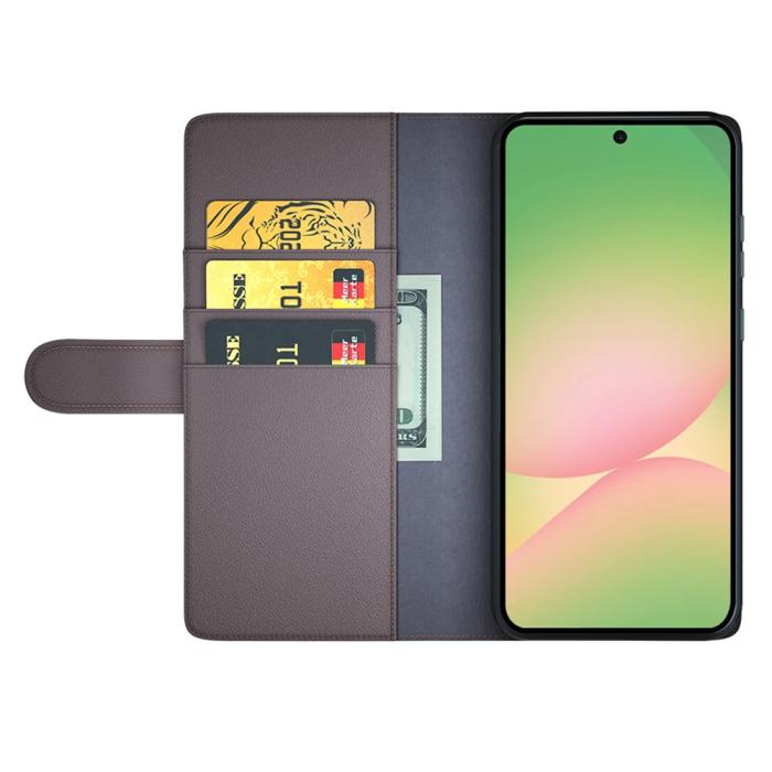 Bild 2, Samsung Galaxy A57 5G Fodral Premium Äkta Läder Brun