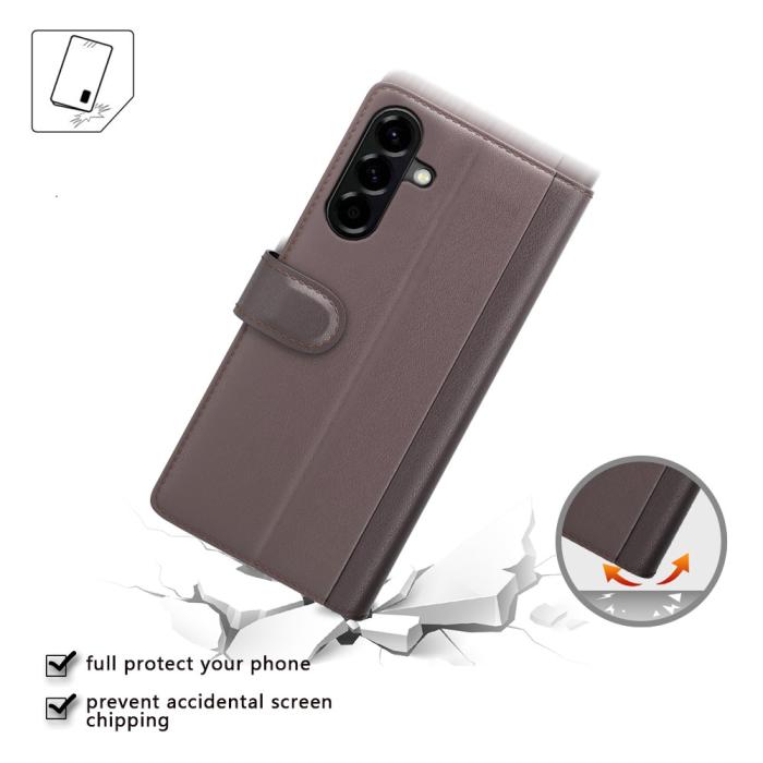 Bild 5, Samsung Galaxy A57 5G Fodral Premium Äkta Läder Brun