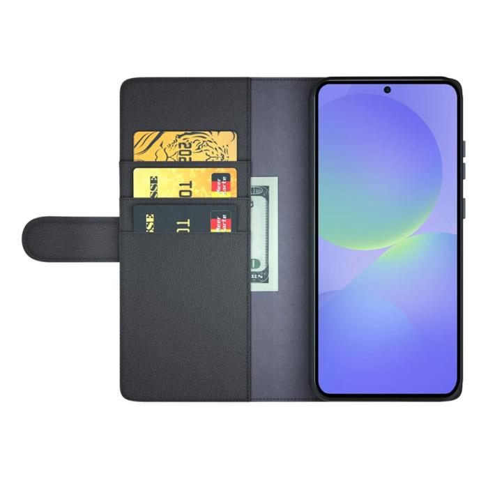 Bild 2, Samsung Galaxy A37 5G Fodral Premium Äkta Läder Svart