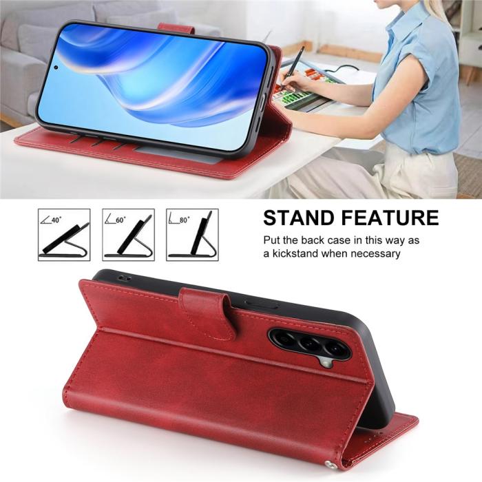 Bild 4, Samsung Galaxy A37 5G Fodral Läder Röd