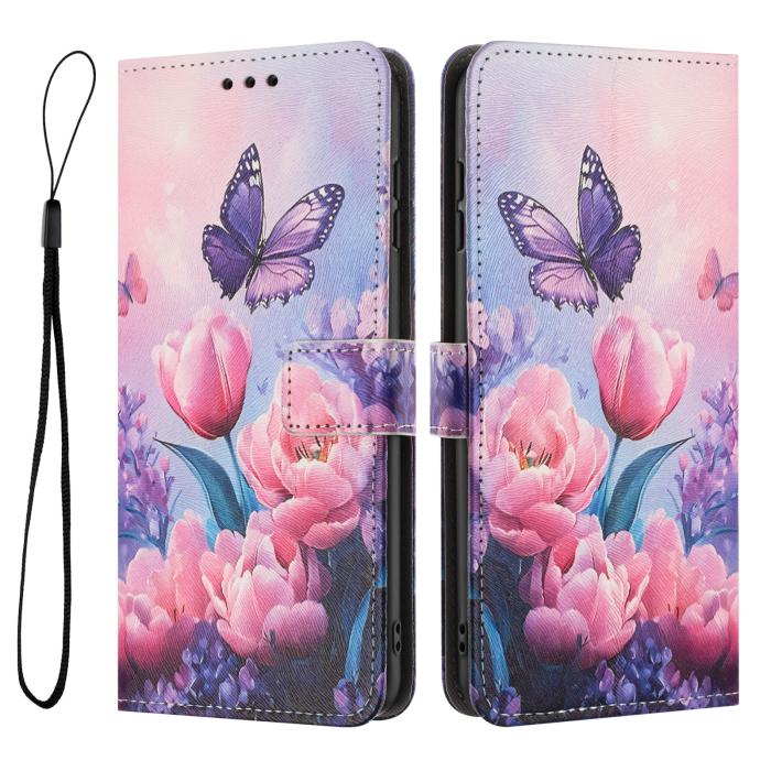 Bild 3, Samsung Galaxy A57 5G Fodral Med Tryck Rosa Blommor