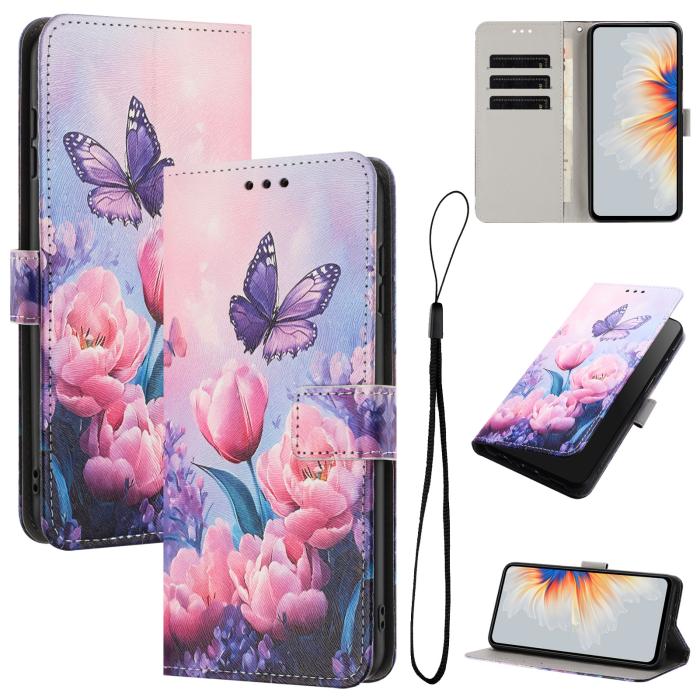 Bild 4, Samsung Galaxy A57 5G Fodral Med Tryck Rosa Blommor