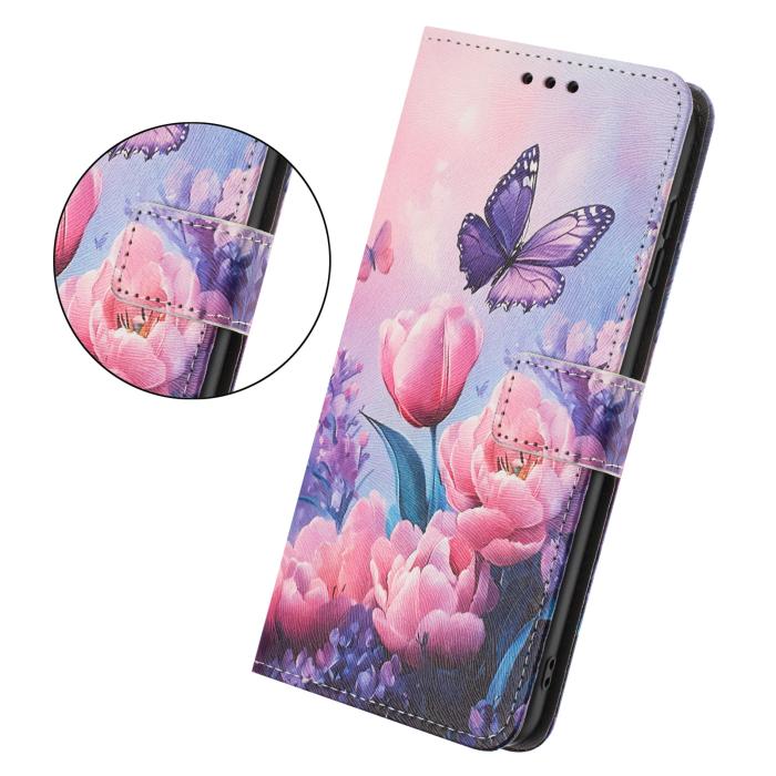 Bild 6, Samsung Galaxy A57 5G Fodral Med Tryck Rosa Blommor