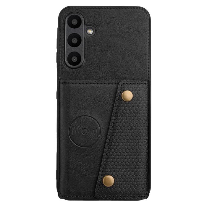 Bild 2, Samsung Galaxy A57 5G Skal Läder Med Kortfack Och Magnet Svart