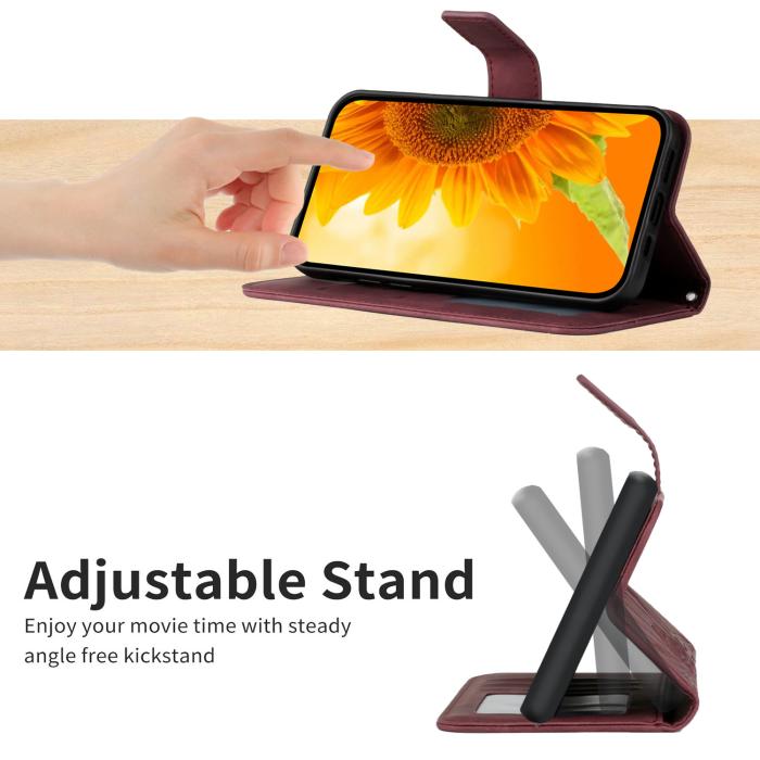 Bild 6, Samsung Galaxy A57 5G Fodral Solros Tryck Vinröd