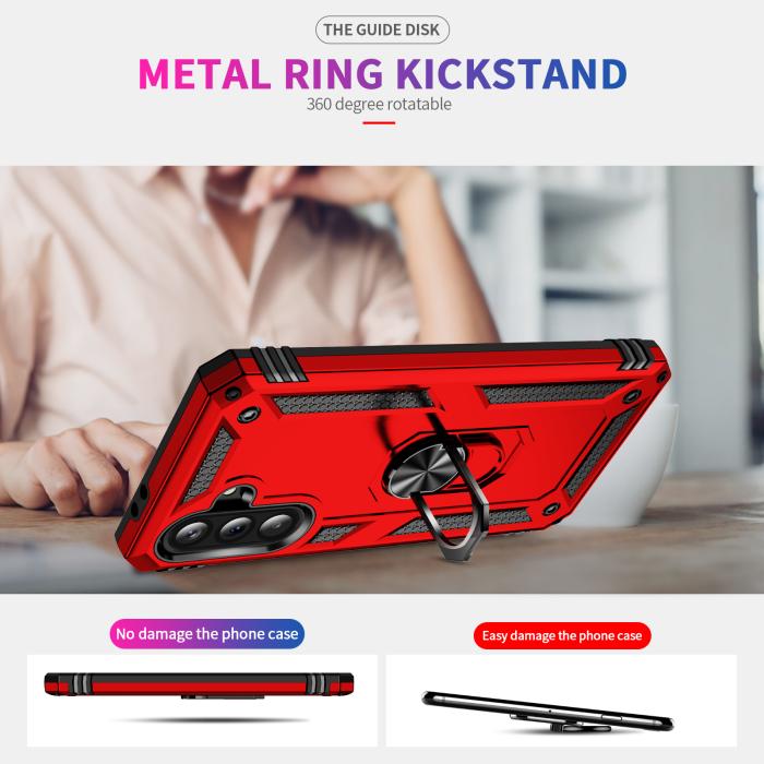 Bild 2, Samsung Galaxy A37 5G Skal Shockproof Hybrid Ring Röd