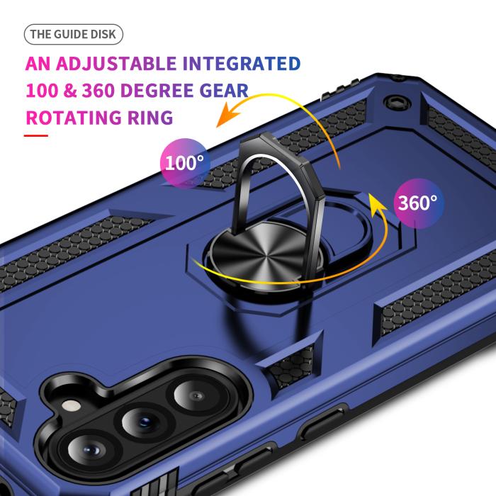 Bild 3, Samsung Galaxy A37 5G Skal Shockproof Hybrid Ring Blå