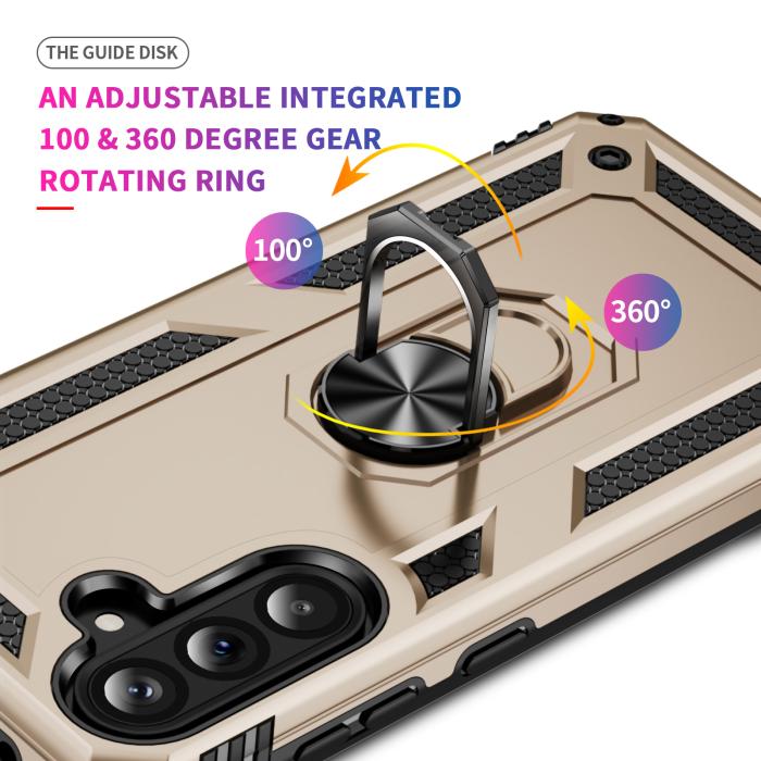 Bild 3, Samsung Galaxy A37 5G Skal Shockproof Hybrid Ring Guld