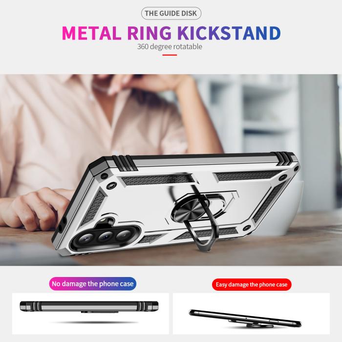Bild 2, Samsung Galaxy A37 5G Skal Shockproof Hybrid Ring Silver