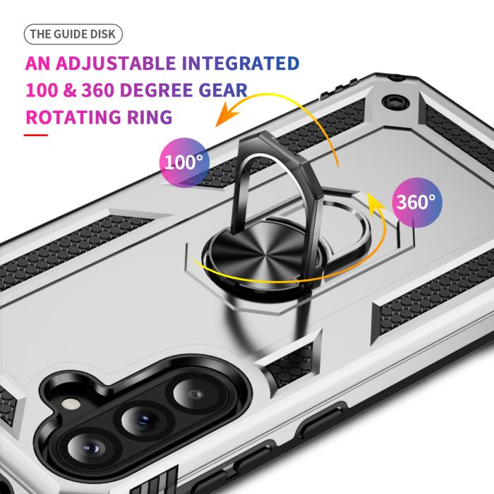 Bild 3, Samsung Galaxy A37 5G Skal Shockproof Hybrid Ring Silver