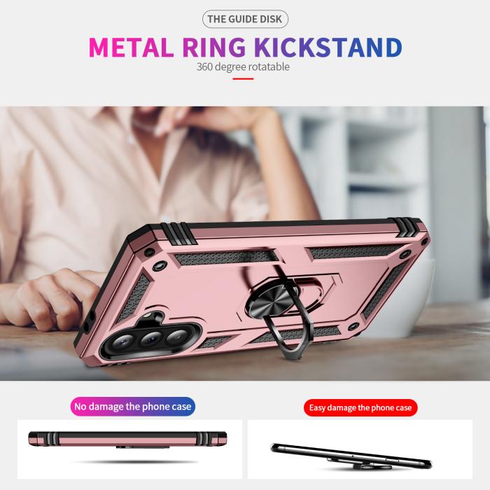Bild 2, Samsung Galaxy A37 5G Skal Shockproof Hybrid Ring Roséguld