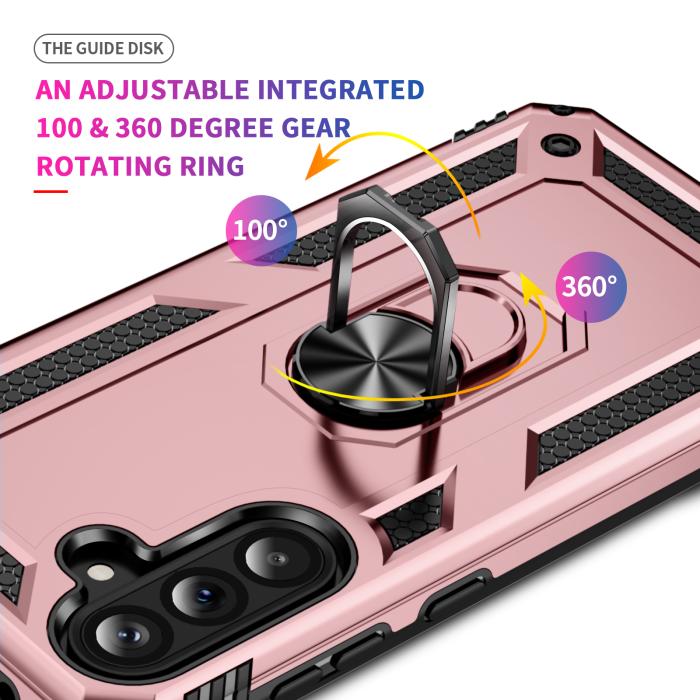 Bild 3, Samsung Galaxy A37 5G Skal Shockproof Hybrid Ring Roséguld