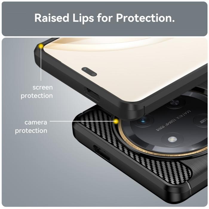 Bild 5, Honor Magic7 Lite Skal Borstad Stål Textur Svart