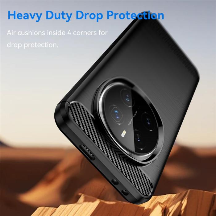 Bild 2, Honor Magic7 Pro Skal Borstad Stål Textur Svart