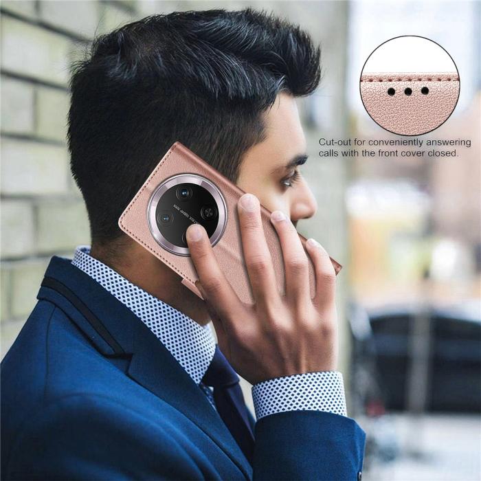 Bild 4, BINFEN Honor Magic7 Lite Fodral RFID Läder Roséguld