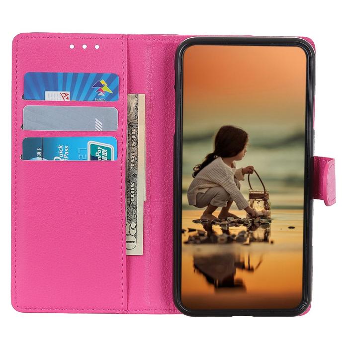 Bild 2, Honor Magic7 Lite Fodral Litchi Läder Rosa