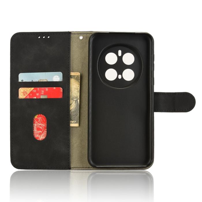 Bild 2, Honor Magic7 Pro Fodral Läder Skin Feel Svart