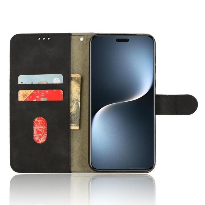 Bild 3, Honor Magic7 Pro Fodral Läder Skin Feel Svart