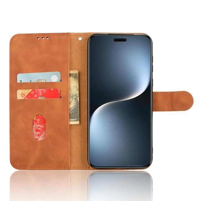 Bild 3, Honor Magic7 Pro Fodral Läder Skin Feel Brun