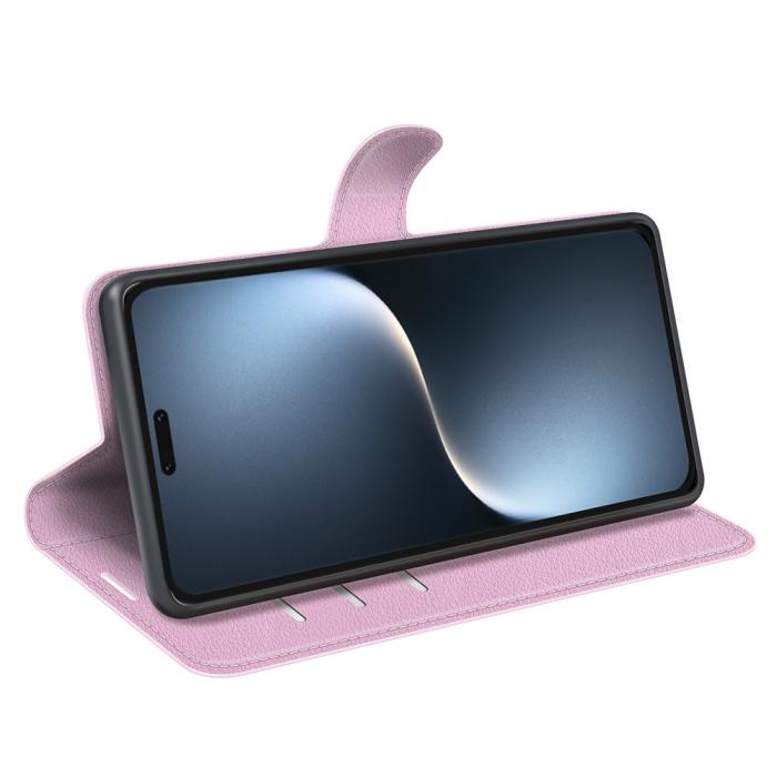 Bild 3, Honor Magic7 Pro Fodral Litchi Läder Ljus Rosa