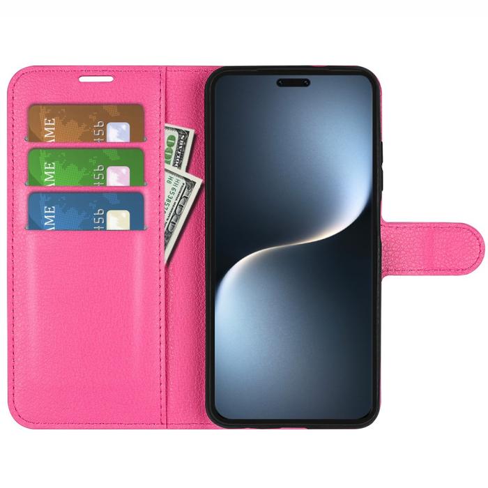 Bild 2, Honor Magic7 Pro Fodral Litchi Läder Rosa
