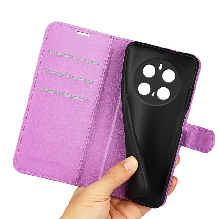 Bild 4, Honor Magic7 Pro Fodral Litchi Läder Lila