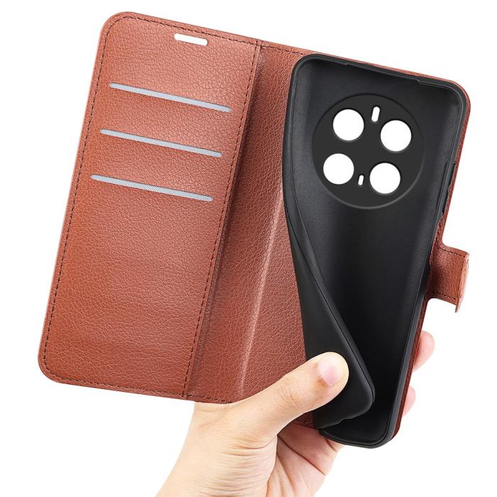 Bild 4, Honor Magic7 Pro Fodral Litchi Läder Brun