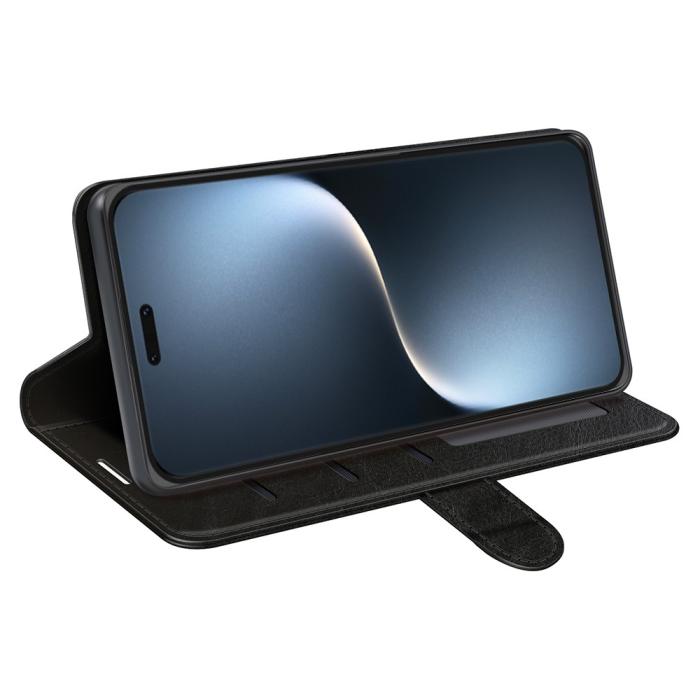 Bild 3, Honor Magic7 Pro Fodral Crazy Horse Läder Svart