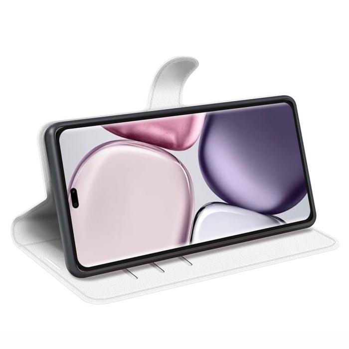 Bild 3, Honor Magic7 Lite Fodral Litchi Läder Vit