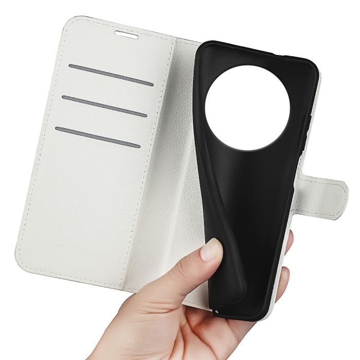 Bild 4, Honor Magic7 Lite Fodral Litchi Läder Vit