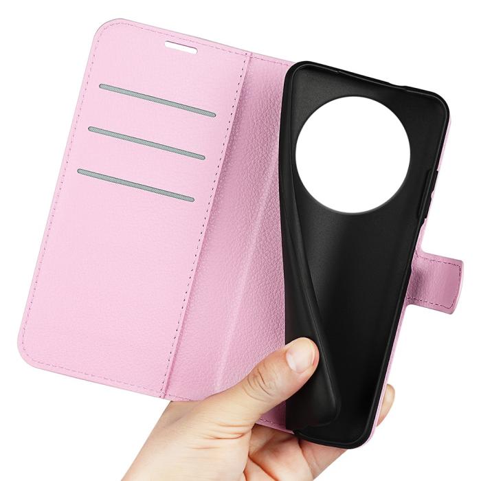 Bild 4, Honor Magic7 Lite Fodral Litchi Läder Ljus Rosa