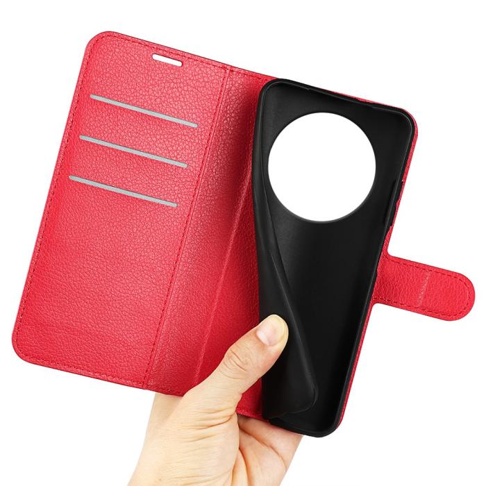 Bild 4, Honor Magic7 Lite Fodral Litchi Läder Röd