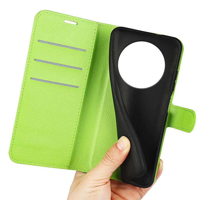 Bild 4, Honor Magic7 Lite Fodral Litchi Läder Grön