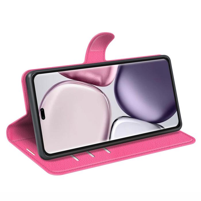 Bild 3, Honor Magic7 Lite Fodral Litchi Läder Rosa