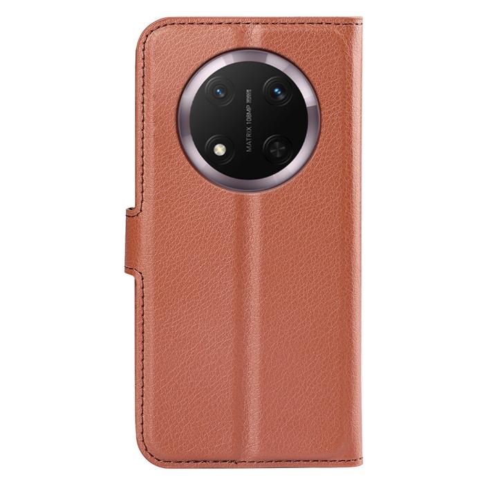 Bild 6, Honor Magic7 Lite Fodral Litchi Läder Brun