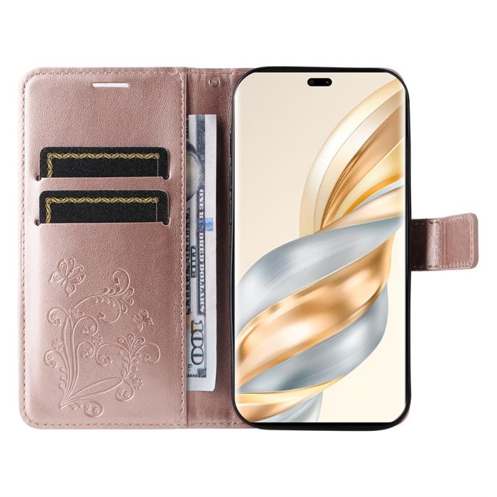 Bild 2, Honor Magic7 Lite Fodral Med Fjäril Tryck Roséguld