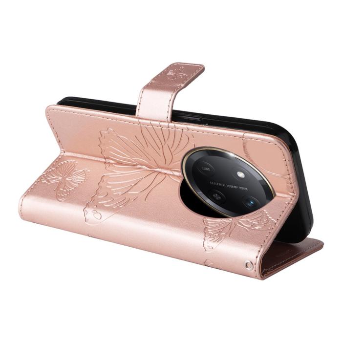 Bild 3, Honor Magic7 Lite Fodral Med Fjäril Tryck Roséguld