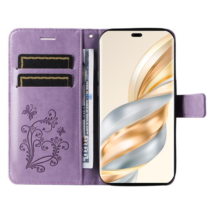 Bild 2, Honor Magic7 Lite Fodral Med Fjäril Tryck Lila