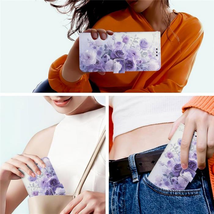 Bild 6, Honor Magic7 Lite Fodral Med Tryck Lila Rosor