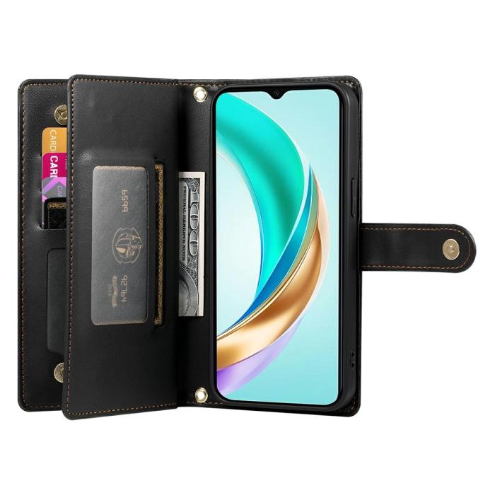 Bild 2, Honor 400 Lite Fodral Multifunktionellt Läder Svart