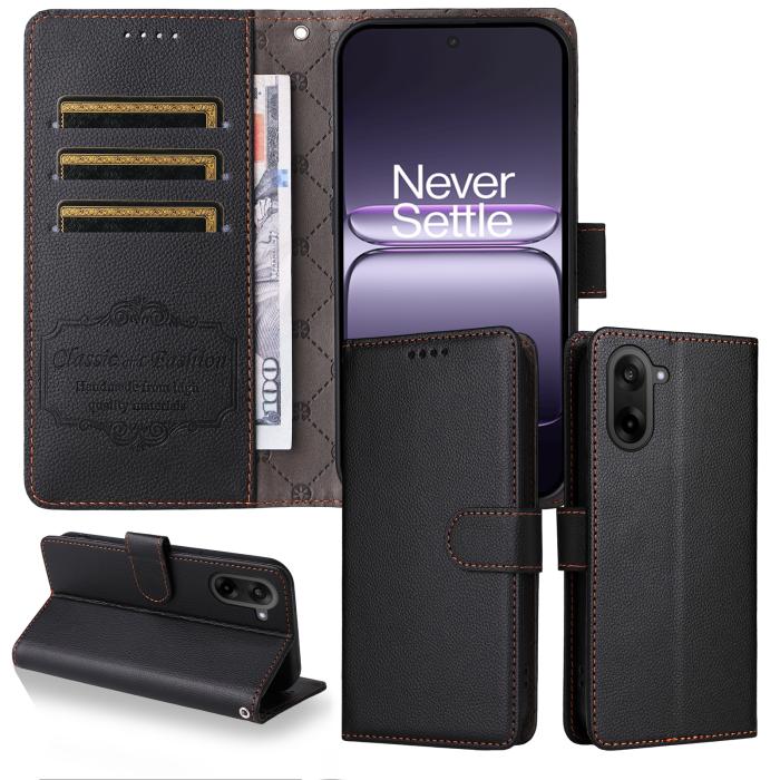 Bild 3, OnePlus Nord CE5 Plånboksfodral Läder Svart