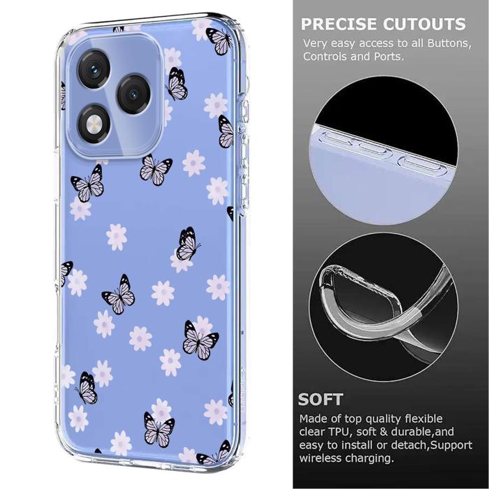 Bild 6, Honor 400 Lite Skal Med Tryck Fjärilar / Blommor