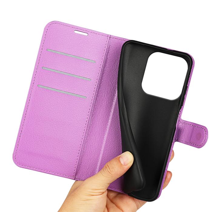 Bild 4, Honor 400 Smart Fodral Litchi Läder Lila