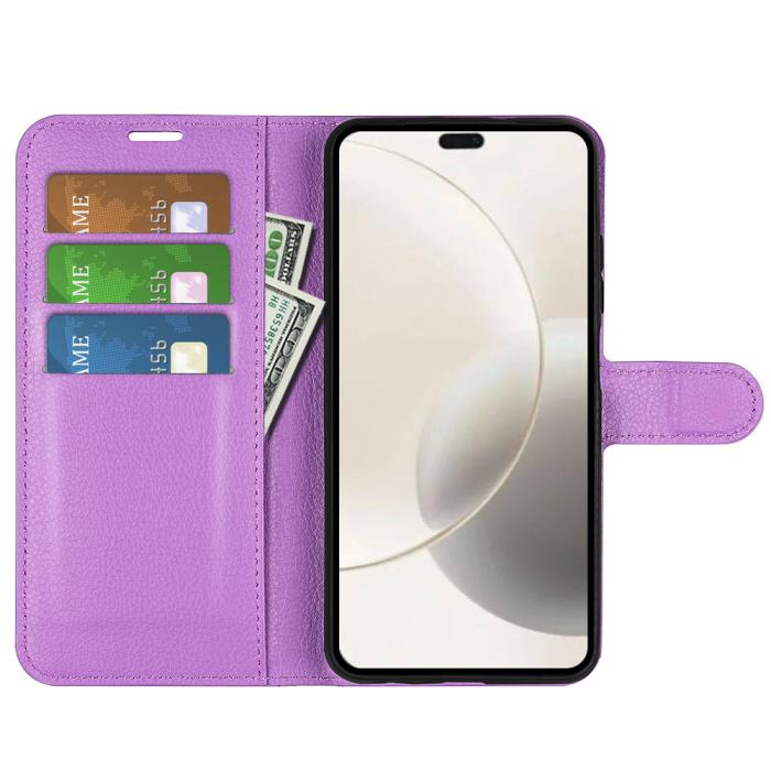Bild 5, Honor 400 Smart Fodral Litchi Läder Lila